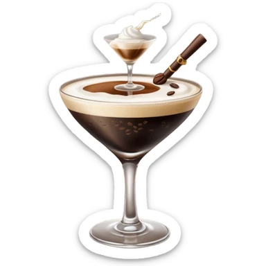 espresso martini with foam sticker
