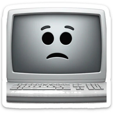 Computer with face emoji  sticker