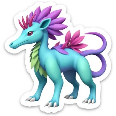 Meganium-Amaura-Suicune-fakemon (full body) sticker