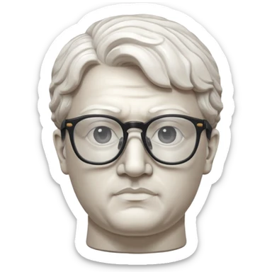 white marble greek statue head with glassess sticker