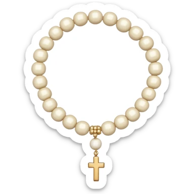 white prayer bead sticker