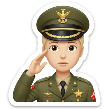 Soldat in uniform der salotiert und den Buchstaben S.A.S auf der Mütze und Uniform sticker