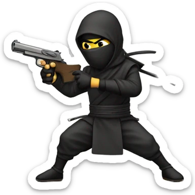 Ninja having gun sticker