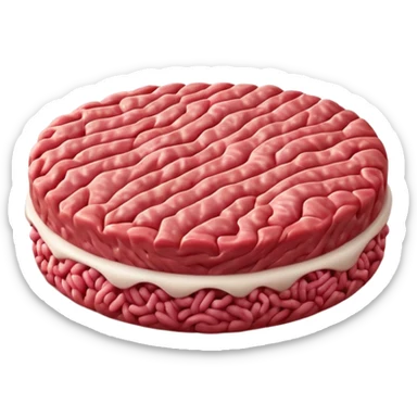 raw ground meat object icon, fresh minced beef, 3D cartoon, mobile game icon style, clean background, soft shadow, no text, no watermark
 sticker