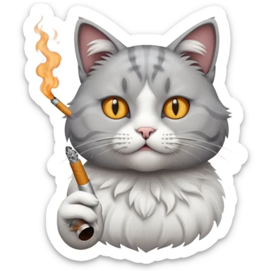 cat with a cigarette  sticker