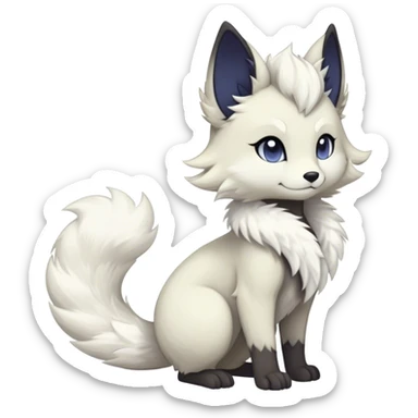 Kawaii dark fantasy ethereal anthro fursona Fakemon with tufted tail  sticker