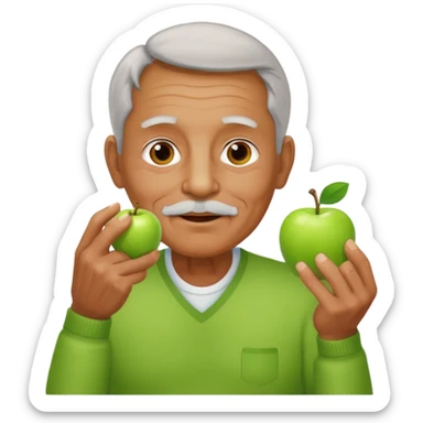 una imagen de un abuelo de 63 años con una enfermedad cardiovascular pero puedes poner donde creas adecuado ya sea al rededor o donde se vea vbien habitos saludables como buena alimentacion signos vitales.. PERO QUE NO SEA UN MEDICO SINO UNA  O SEA UN ABUELO DE 63 AÑOS NORMAL SIN BATA MEDICA sticker