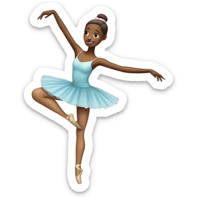 really skinny ballerina dancing with a measuring tape sticker