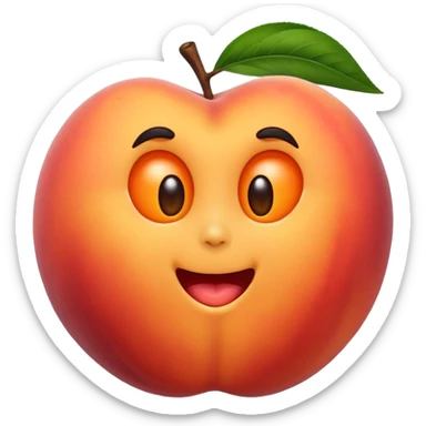eating peach emoji with a bite taken out sticker
