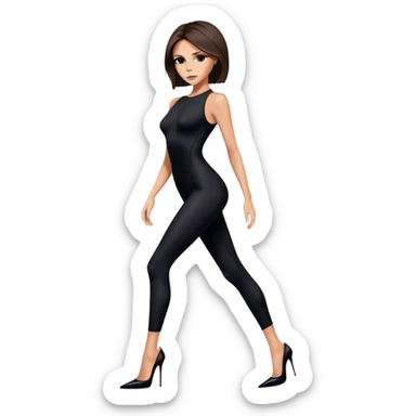 Victoria Beckham black bodysuit wearing black heels sticker