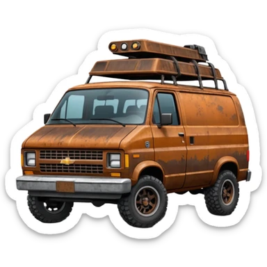 Hot Premium 1985 Dark Trooper Chevy Astro rust off-road van  sticker