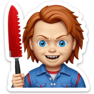 Chucky with nife sticker