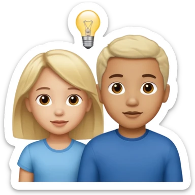 YOUNG CHILDREN: FIVE-YEAR-OLD BIRACIAL BOY WITH LIGHT HAIR AND LIGHT SKIN, THREE-YEAR-OLD BIRACIAL GIRL WITH LIGHT HAIR AND LIGHT SKIN sticker