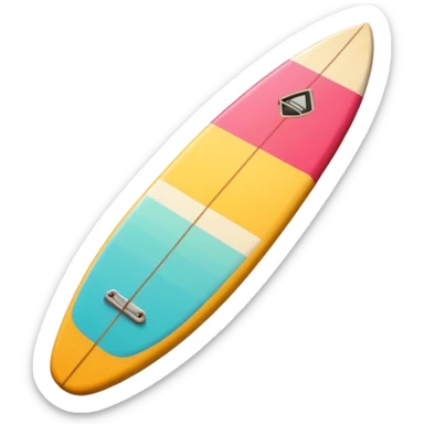summer-themed emoji of a surfboard sticker