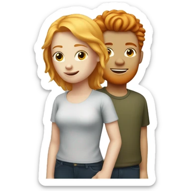 ginger boy and blonde girl sticker