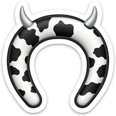 Cow print pattern horseshoe sticker