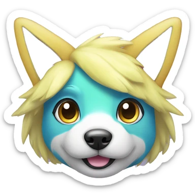 Colorful Gardient Shiny Electric Dog Pokémon sticker