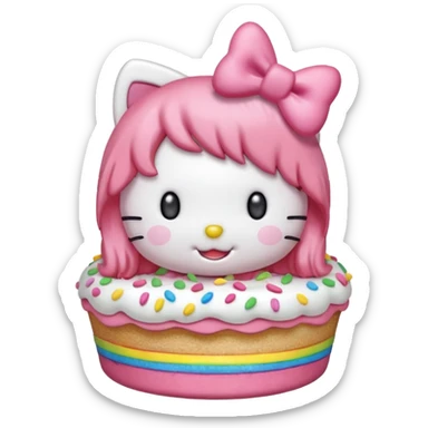 hello kitty strawberry shortcake pink sticker