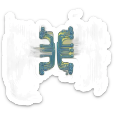 Abstract code element resembling quantum vortices or circuits to emphasize the innovative nature. sticker