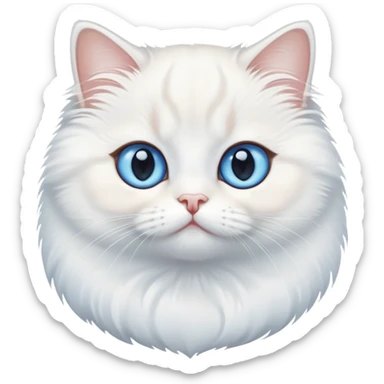 White munchkin cat standing blue eyes sticker