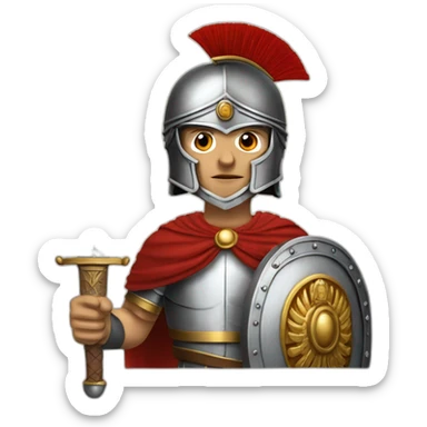 Late roman empire legionaire with sword and oval shield sticker