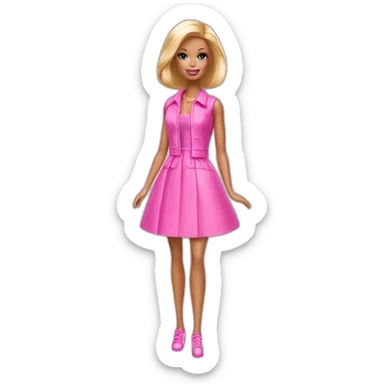 barbie full body pink clouth sticker
