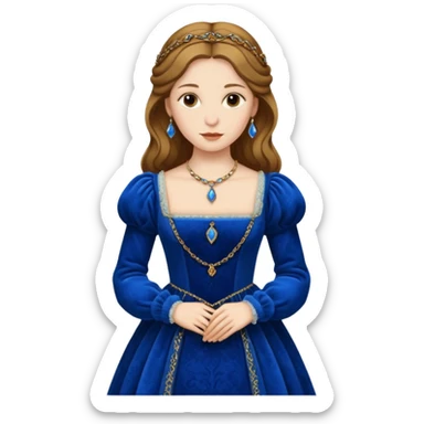 Renaissance lady, blue dress sticker