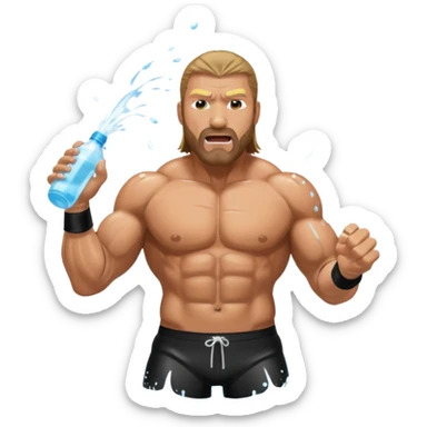 Triple H doing a water spit entrance sticker