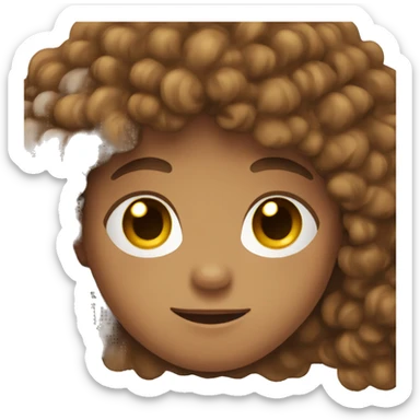 Boy with brown curly hair brown eyes and freckles  sticker