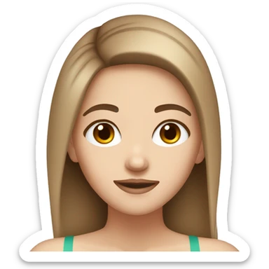 white girl applying cream on face with brown hair and brown eyes sticker