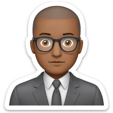 Buzz cut Latino with glasses and dark grey suit  sticker