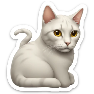 cat with a cigarette sticker