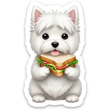 west highland white terrier with lunch sticker