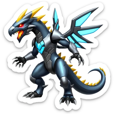 Evil Futuristic Shiny Haxorus-Zekrom-fusion (full body) sticker