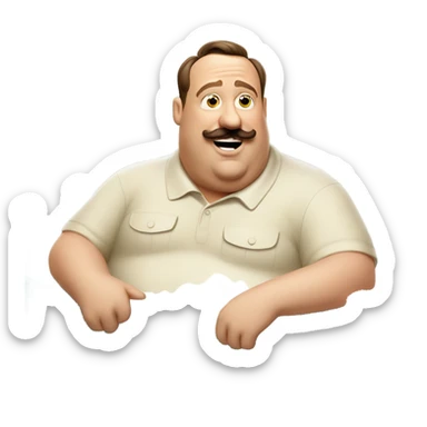 Paul Blart in a bath tub of mashed potatoes sticker