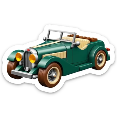 very fast 1932 Lego jaguar roadster rustic rusty lowered low rider antique rat hot rodded blackberry and cherrywood pearl mod caravan sticker