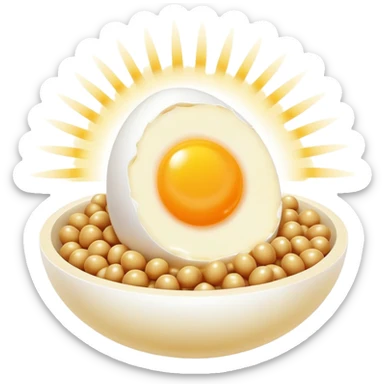 K2-rich foods (cheese, egg yolk, natto) emitting golden beams toward a luminous bone with a bright golden dot at its center. The scene is surrounded by an ethereal glow representing vitamin K2's ability to direct calcium to where it belongs. sticker