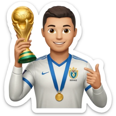 Ronaldo with world cup trophy sticker
