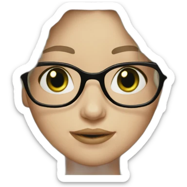 white-girl-purple-wavy-hair-green-eyes-square-glasses sticker