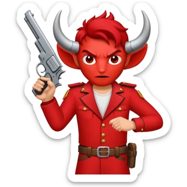 Un 👹 con una pistola en la mano  sticker