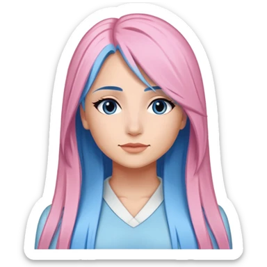 Perfect {{{demi}}} rose straight very very long medium to sky blue hair sticker