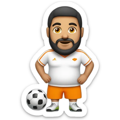 Fat arab man play soccer orange sticker