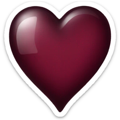 A burgundy glass heart  sticker