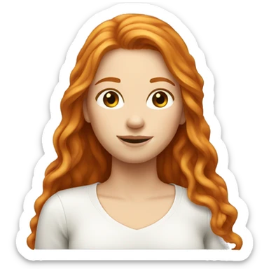 Ginger pretty long haired woman sticker