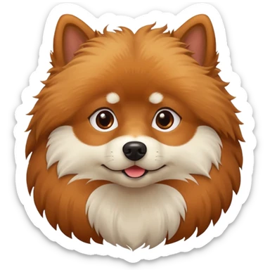 Chestnut fluffy spitz dog sticker