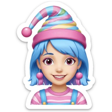 candy hatted girl from candyland lue pink hair sticker