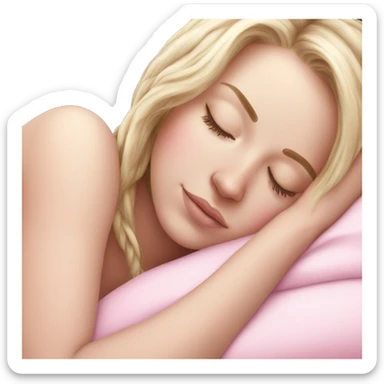 beautiful white girl sleeping pink  sticker