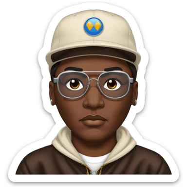 Kool Moe Dee, Rapper (b.1962) with dark brown hair sticker