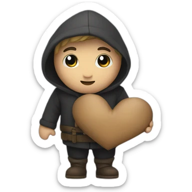 a thief with a heart in his hands sticker