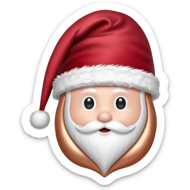 realistic isolated rose gold Santa hat sticker